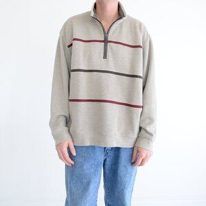 Vintage Arnold Palmer Tan Quarter Zip Fine Knit Lightweight Sweater XL